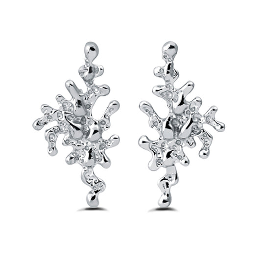 sa'oti saoti jewelry handcrafted 925 sterling silver rhodium plated melt earring earrings