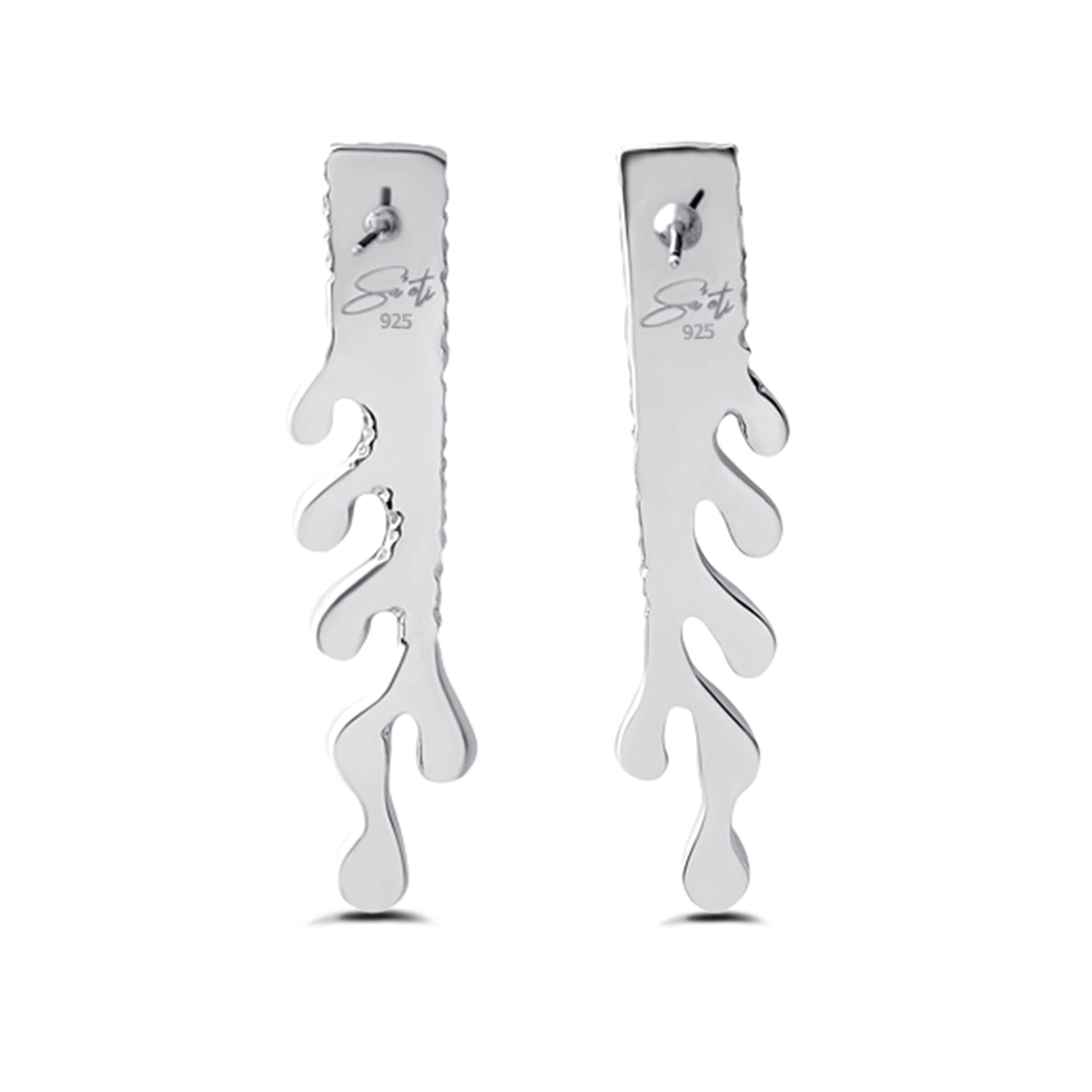 sa'oti saoti jewelry handcrafted 925 sterling silver rhodium plated melt earring earrings