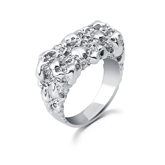 sa'oti saoti jewelry handcrafted 925 sterling silver rhodium plated melt ring