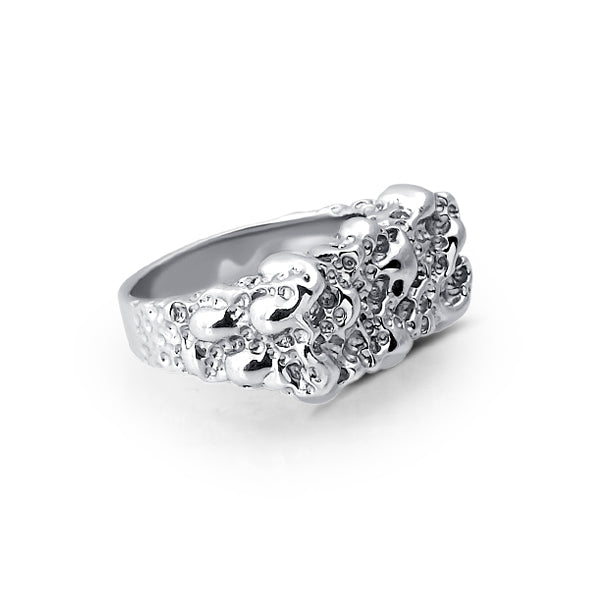 sa'oti saoti jewelry handcrafted 925 sterling silver rhodium plated melt ring