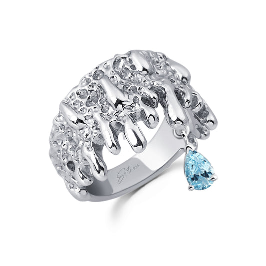 The Aquamarine Large Nar Ring