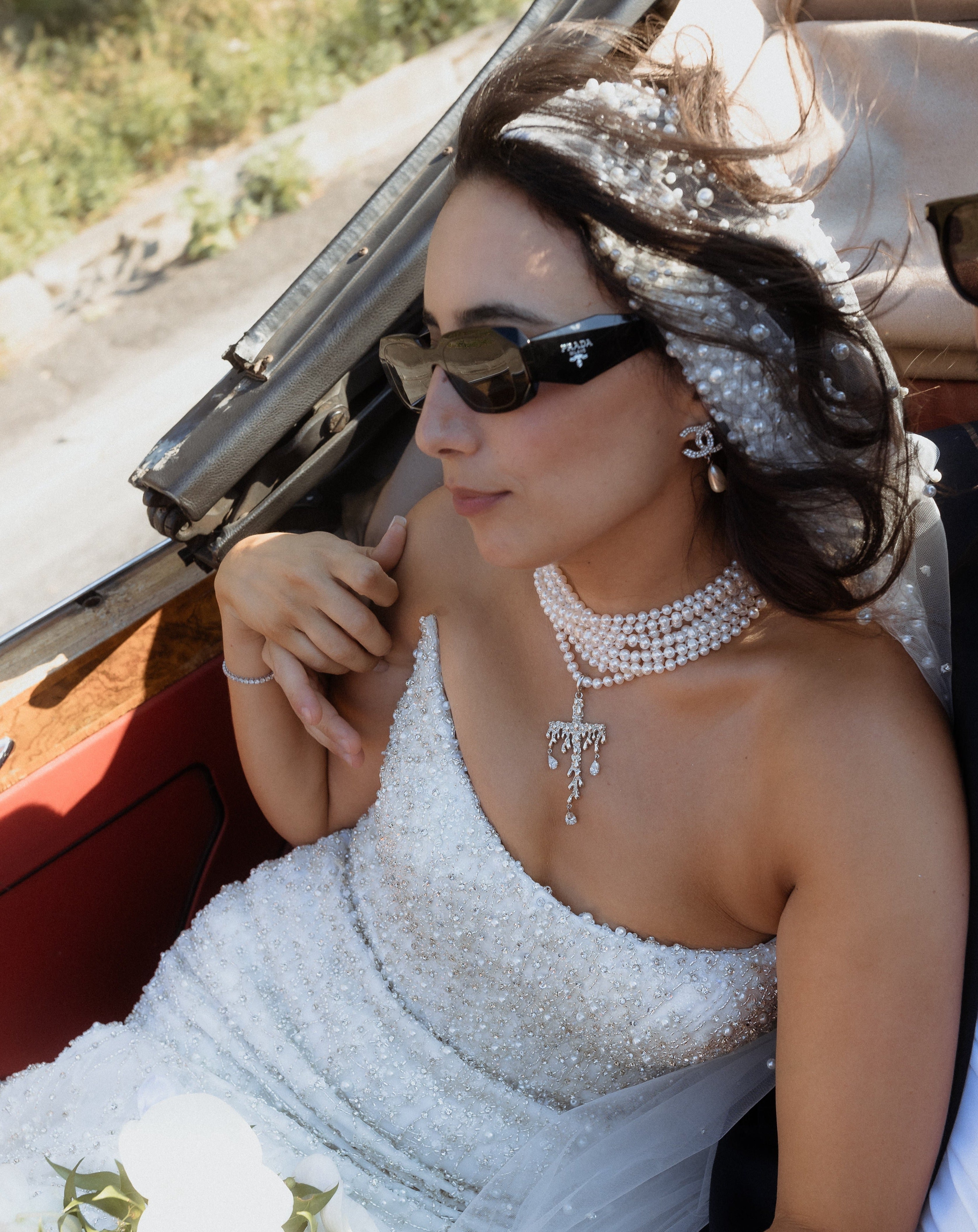 The Infinity Pearl Large Nar Cross Necklace-2