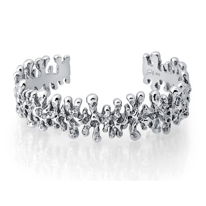 sa'oti saoti jewelry handcrafted 925 sterling silver rhodium plated melt bracelet cuff