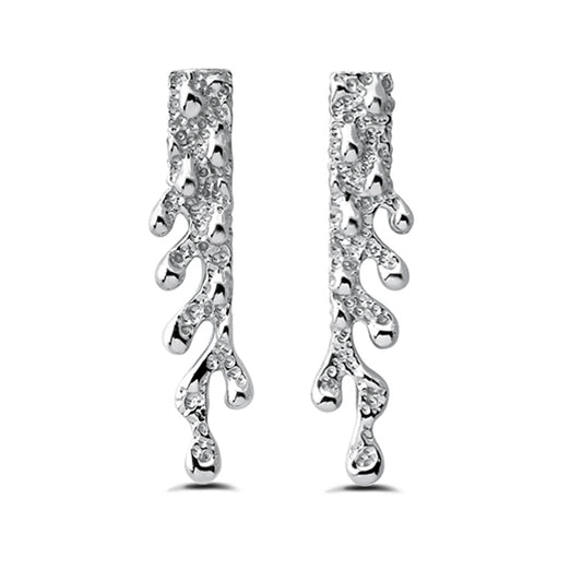 sa'oti saoti jewelry handcrafted 925 sterling silver rhodium plated melt earring earrings