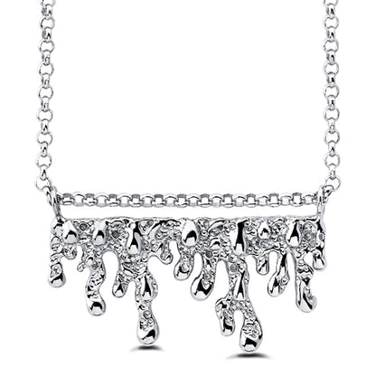 sa'oti saoti jewelry handcrafted 925 sterling silver rhodium plated melt necklace pendant chain