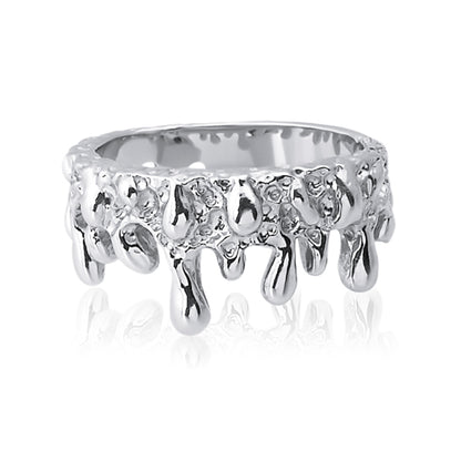 sa'oti saoti jewelry handcrafted 925 sterling silver rhodium plated melt ring