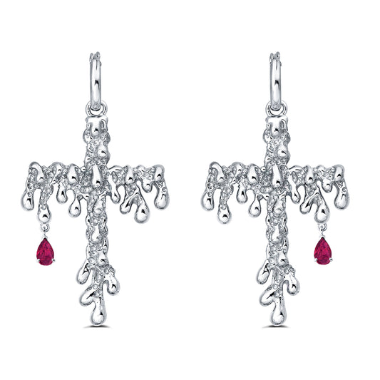 The Ruby Nar Cross Earrings