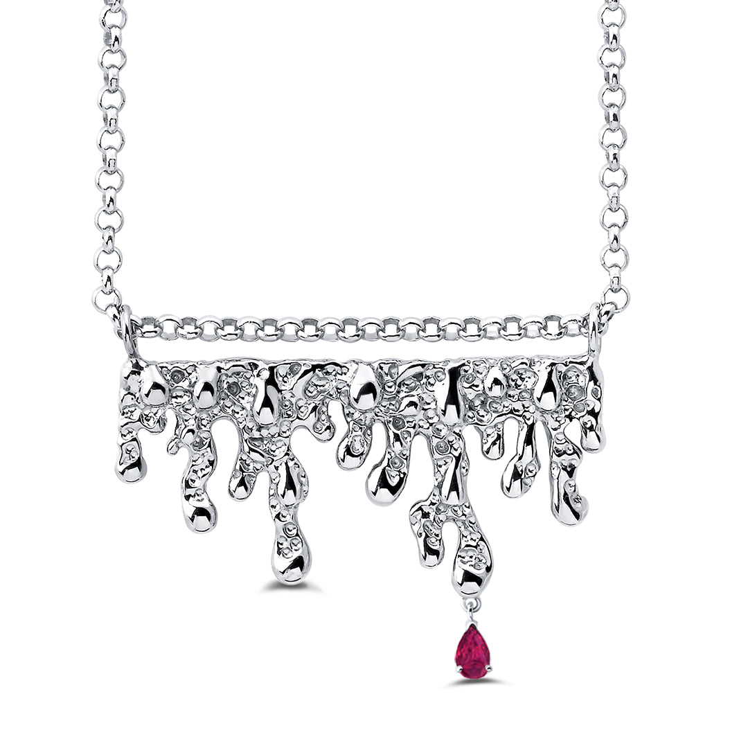 Le pendentif horizontal Ruby Nar (avec chaîne)