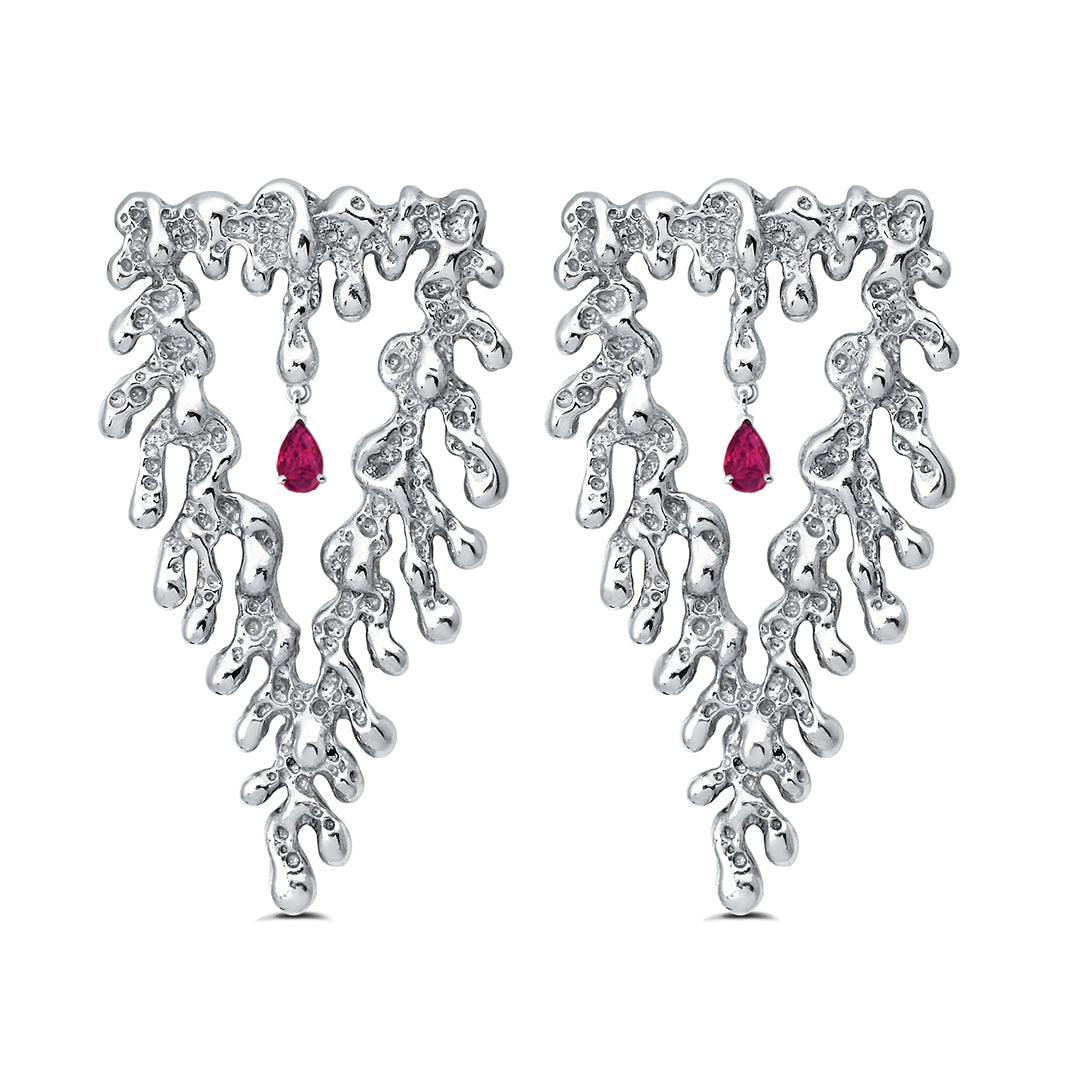 The Ruby V Earrings